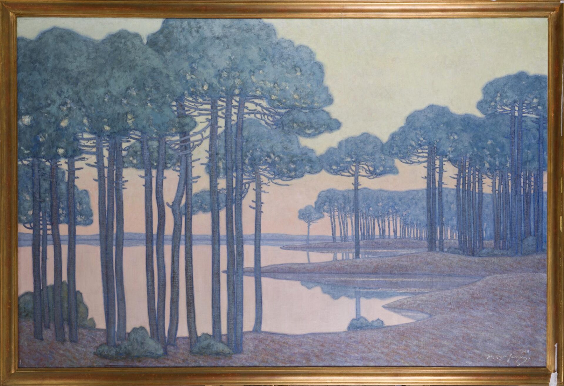 Jean-Roger SOURGEN Etang landais, 1938 Huile sur toile